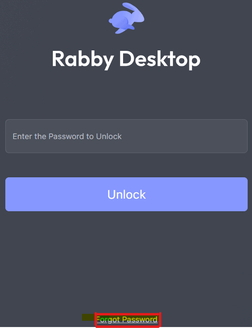 Rabby Wallet Forgot Password