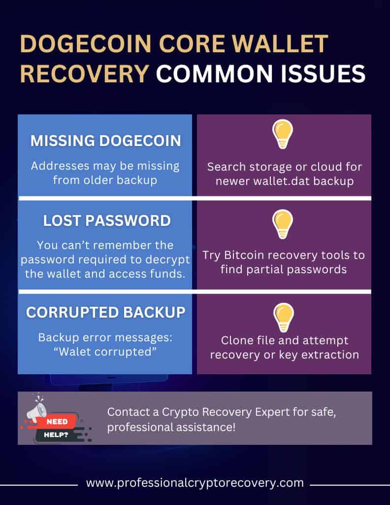 Dogecoin Core Recovery Common Issues